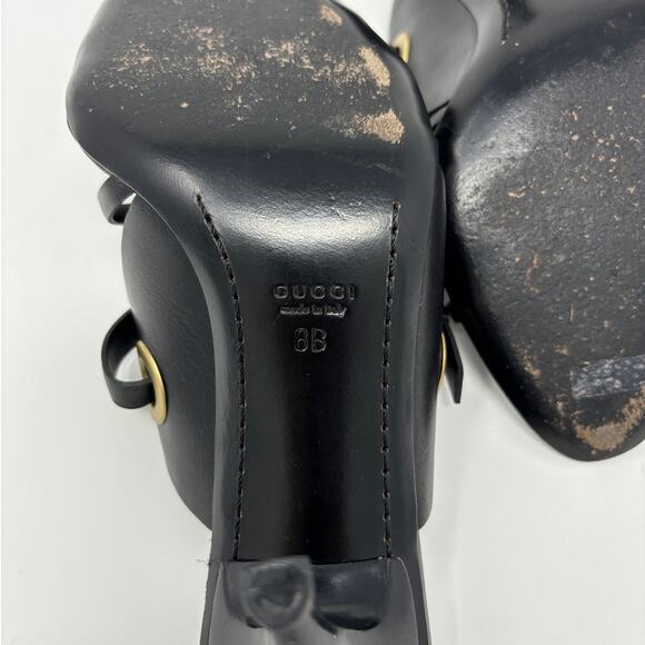 Gucci Women's Black Studded Strappy Heels Size 8 - Picture 8 of 16